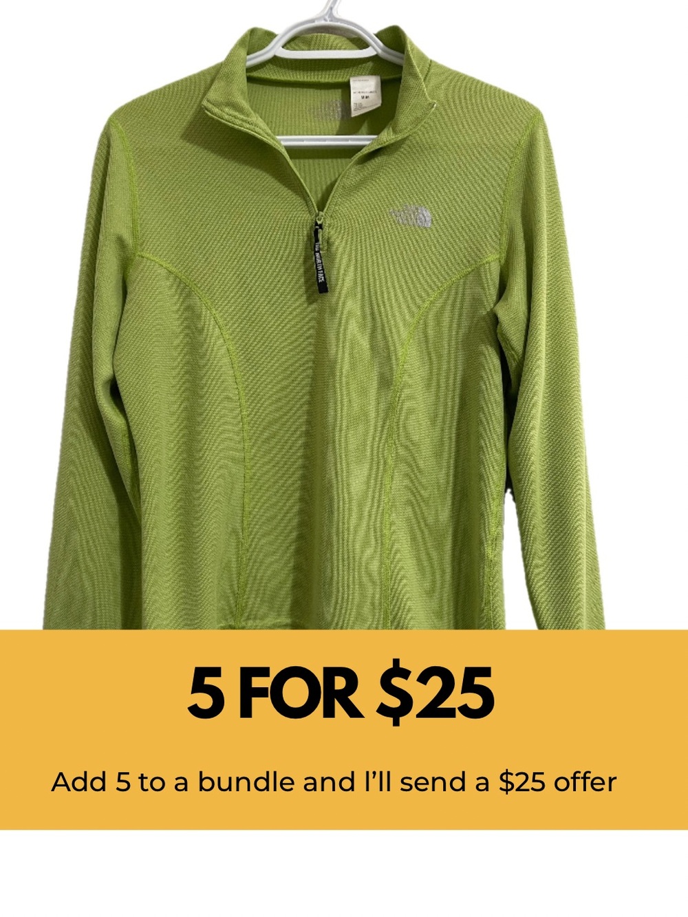 The North Face Women's Lime Green Quarter-Zip Pullover